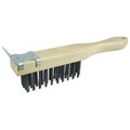 Weiler Vortec Pro Scratch Brush w/Scraper, .012 Carbon Steel Fill, 4 x 11 25211